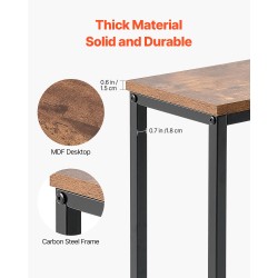 Kapea konsolipöytäsetti 2 kpl hiiliteräsrunko MDF-hylly 100×15 cm pistorasiat USB-liitännät