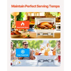 Suorakulmainen buffet-lämmittinsetti 4 kpl ruostumaton teräs 7,5 l ruokapannut tarjoiluun