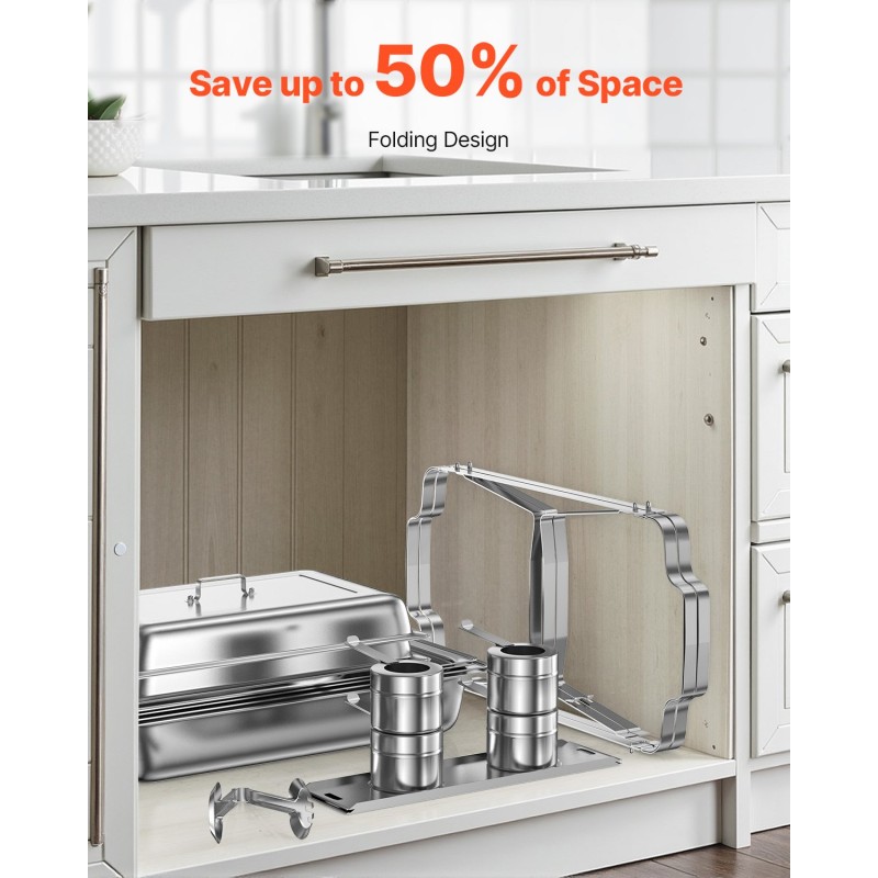 Suorakulmainen buffet-lämmittinsetti 4 kpl ruostumaton teräs 7,5 l ruokapannut tarjoiluun