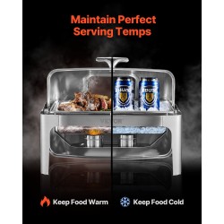 Suorakulmainen lämpöhaude ruostumatonta terästä kaksi puolivuokaa neljäntoista litran vesialtaalla kääntyvällä lasikannella