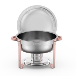 Pyöreä ruostumaton teräs buffet lämpöastia neliosainen ruusukulta polttoainelämmitteinen