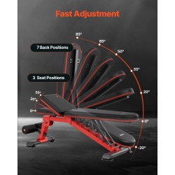 Säädettävä taittuva painopenkki Q235 teräsrunko 544 kg kantavuus