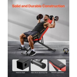 Taittuva säädettävä painopenkki teräsrunko pidennetty niskatuki 300 kg kotikuntosali