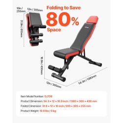 Taittuva säädettävä painopenkki teräsrunko pidennetty niskatuki 300 kg kotikuntosali