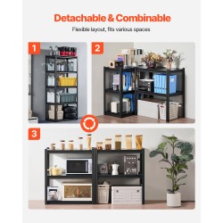 Metallinen säilytyshylly 5 hyllytasoa säädettävä hyllykorkeus kokonaiskantavuus 907 kg