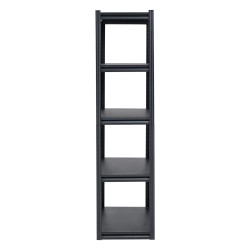 Teräksinen hyllyjärjestelmä 5 tasoa musta jauhemaalaus kokonaiskantavuus 907 kg