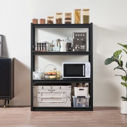 Metallinen 4-tasoinen varastohylly teräs jauhemaalattu säädettävillä hyllyillä musta 508×1016×1448 mm