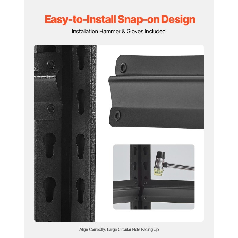 Metallihylly pulverimaalattu teräsrunko 5 säädettävää tasoa kokonaiskantavuus 1361 kg musta