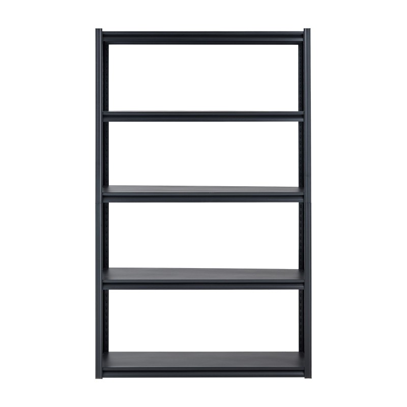 Metallihylly pulverimaalattu teräsrunko 5 säädettävää tasoa kokonaiskantavuus 1361 kg musta