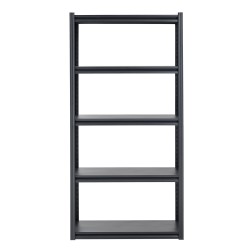 Teräksinen 5-tasoinen jauhemaalattu hyllyjärjestelmä kokonaiskantavuus 907 kg musta