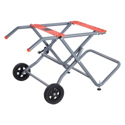 Pöytäsahan jalusta hiiliteräs 159 kg kantavuus taitettava 203 mm kumipyörillä