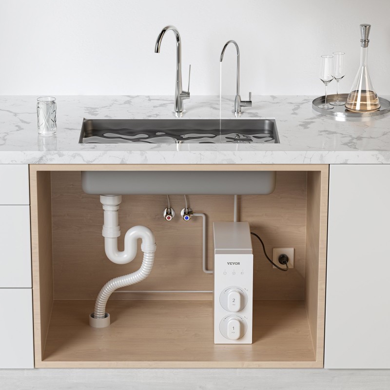 Käänteisosmoosijärjestelmä säiliötön 8‑vaiheinen yhdistelmäsuodatus hiljainen pumppu keittiön altaan alle