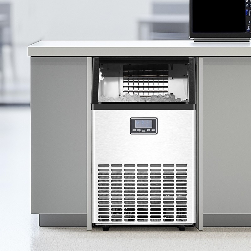 Jääpalakone ruostumaton teräs 45 jääpalaa noin 15 minuutissa 15 kilon säiliö