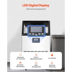 Kaupallinen jääpalakone ruostumatonta terästä 120 paunaa 24 tunnissa 33 paunaa säilytys