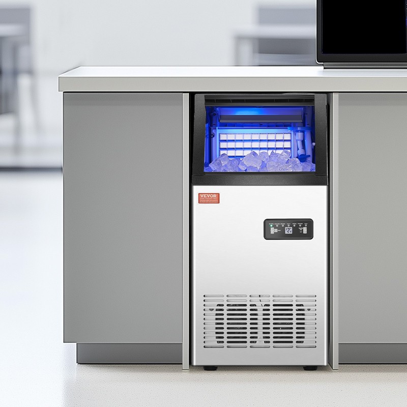 Vapaasti seisova kaupallinen jääkaasutin ruostumaton teräs 110 paunaa vuorokaudessa 28 paunaa säilytys