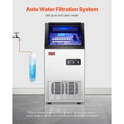 Kaupallinen jääpalakone ruostumatonta terästä ja PP-muovia noin 50 kg vuorokaudessa