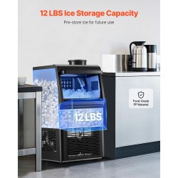 Vapaasti seisova jääpalakone ammattikäyttöön sinkitty teräs 90 paunaa vuorokaudessa 12 paunan jääsäiliö