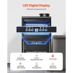 Vapaasti seisova jääpalakone ammattikäyttöön sinkitty teräs 90 paunaa vuorokaudessa 12 paunan jääsäiliö