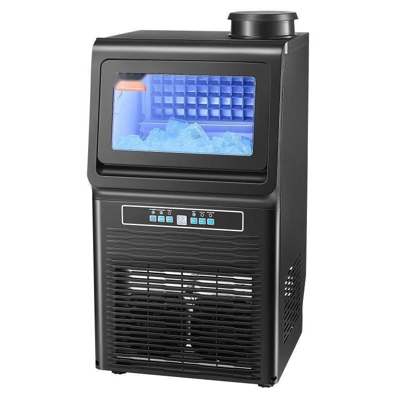 Vapaasti seisova jääpalakone ammattikäyttöön sinkitty teräs 90 paunaa vuorokaudessa 12 paunan jääsäiliö