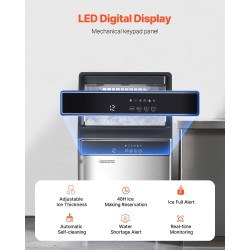 Jääpalakone vapaasti seisova ruostumaton teräs 110 paunaa vuorokaudessa 50 jääkuutiota 15 minuutissa