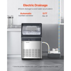 Jääpalakone ruostumatonta terästä 110 paunaa 24 tunnissa 33 paunaa säilytys itsepuhdistus