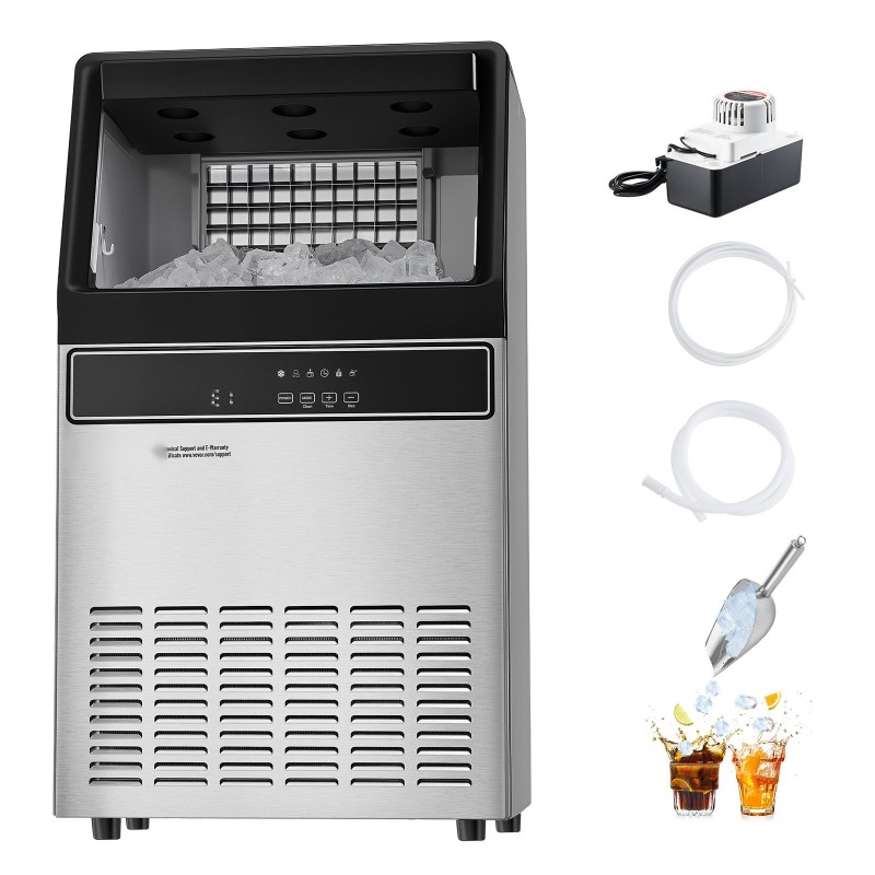 Jääpalakone ruostumatonta terästä 110 paunaa 24 tunnissa 33 paunaa säilytys itsepuhdistus