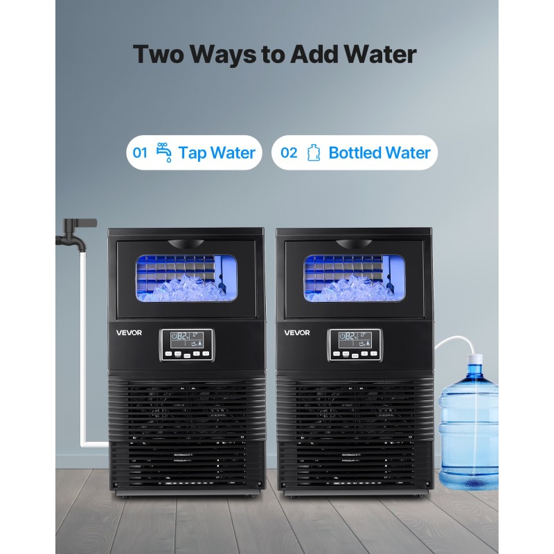Jääpalakone ruostumatonta terästä 40,8 kg vuorokaudessa 5 kg varasto enintään 55 dB
