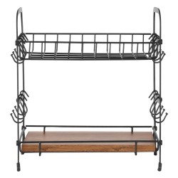 Työtasoinen kahvibaarin järjestelijä hiiliteräksinen matta musta 12 mukille