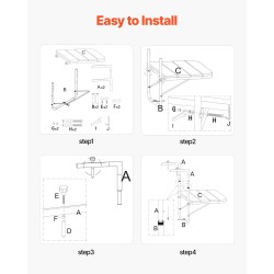 Ripustettava taittuva parvekepöytä ruostumaton teräs säänkestävä pöytälevy