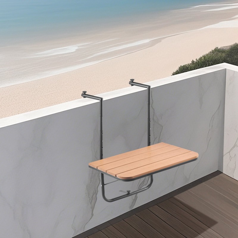 Ripustettava taittuva parvekepöytä ruostumaton teräs säänkestävä pöytälevy