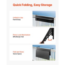 Ripustettava parvekepöytä ruostumaton teräsrunko PS-pöytälevy taittuva ulkokäyttöön 800 x 300 mm