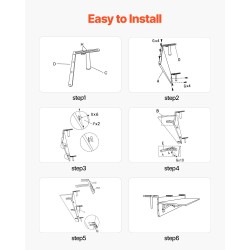 Taittuva parvekekaidepöytä ruostumaton teräsrunko PS-pöytätaso 122 x 30 cm ulkokäyttöön