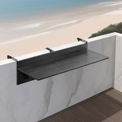 Taittuva parvekekaidepöytä ruostumaton teräsrunko PS-pöytätaso 122 x 30 cm ulkokäyttöön