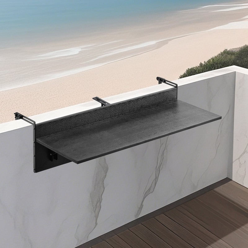 Taittuva parvekekaidepöytä ruostumaton teräsrunko PS-pöytätaso 122 x 30 cm ulkokäyttöön