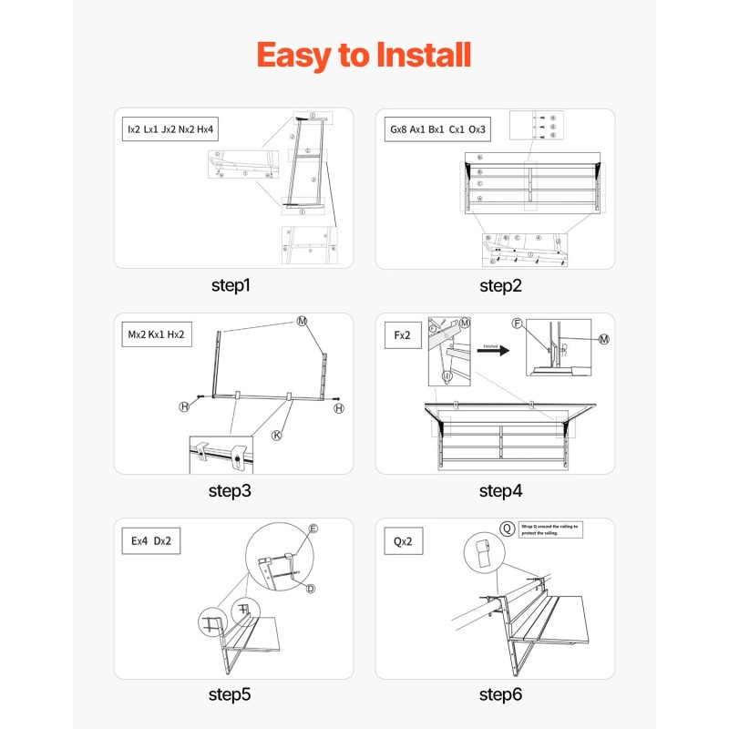 Parvekepöytä ruostumaton teräsrunko polystyreenipöytätaso taitettava viisiportainen korkeussäätö
