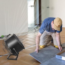 Teollinen lattiatuuletin 14-tuumainen metallirunkoinen 3-nopeuksinen 360-asteinen kantokahvalla alumiinilavoilla