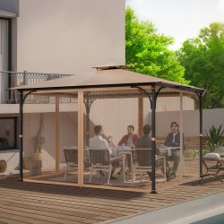 Hyttysverkko paviljonkiin nelipaneelinen khakinvärinen kaksipuoleinen vetoketju