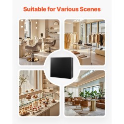 Vastaanottotiski MDF musta koko 1200 x 480 x 1100 mm lukittava laatikko