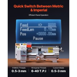 Metallisorvi valurauta-alumiinirunko 220mm 450mm kapasiteetti 1250W harjaton tasavirtamoottori automaattinen syöttö