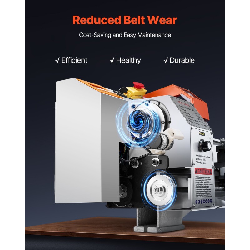 Metallisorvi valurauta-alumiinirunko 220mm 450mm kapasiteetti 1250W harjaton tasavirtamoottori automaattinen syöttö