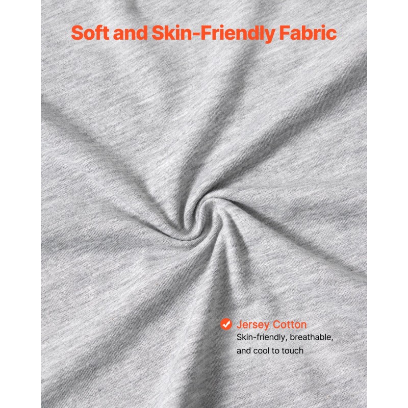 L-muotoinen raskaus- ja vartalotyyny polyesterikuitutäytteellä jersey-puuvillapäällisellä vaaleanharmaa