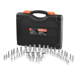 Torx-hylsysarja 60-osainen S2-kärjet CRV 50BV30 hylsyt T6–T70 TT6–TT70 TP8–TP60 E4–E24