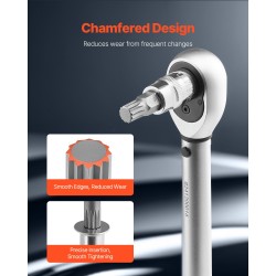 XZN-kolmikantahylsysarja 10-osainen Cr-V-teräs M4–M18 1/4-, 3/8- ja 1/2-tuumaisille