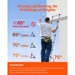 Teleskooppitikkaat ruostumattomasta teräksestä taitettavat 2540 mm 9 askelmaa 170 kg