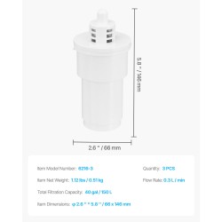 Vaihtosuodattimet 3 kpl 5-vaiheiset BPA-vapaat sopii 6216-vesikannuun