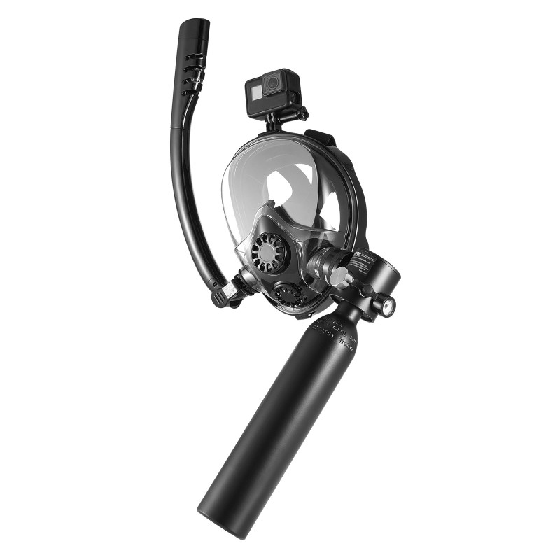 Kannettava alumiini 6061 sukellussäiliö 0,5 l 20 MPa musta 10 m maksimisyvyys