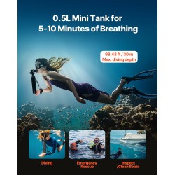 Sukelluspullo 0,5 l alumiini 6061 musta maksimisukellussyvyys 30 m