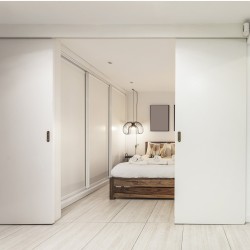 Liukuovikiskosarja alumiiniseos 1219 mm kahden oven järjestelmään 35–45 mm ovipaksuudelle