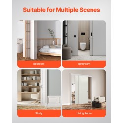 Ohitusliukuoven kiskosarja alumiiniseos 1524 mm kahdelle ovelle kolmipyöräisillä ripustimilla