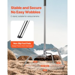 C-tyypin valaisinjalusta 201-ruostumattomasta teräksestä 1463–2987 mm korkeussäädöllä 20 kg kantavuus